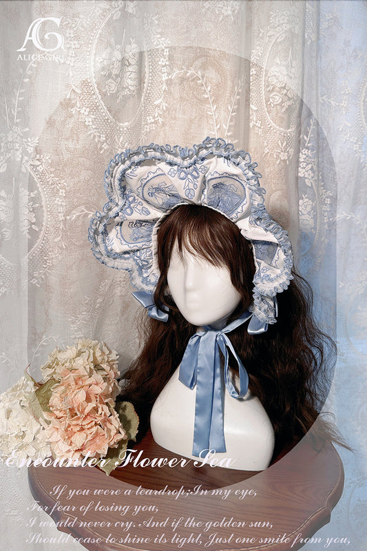 Simultaneous purchase only [Pre-order] Tulip round window embroidered three-tiered bonnet and corsage