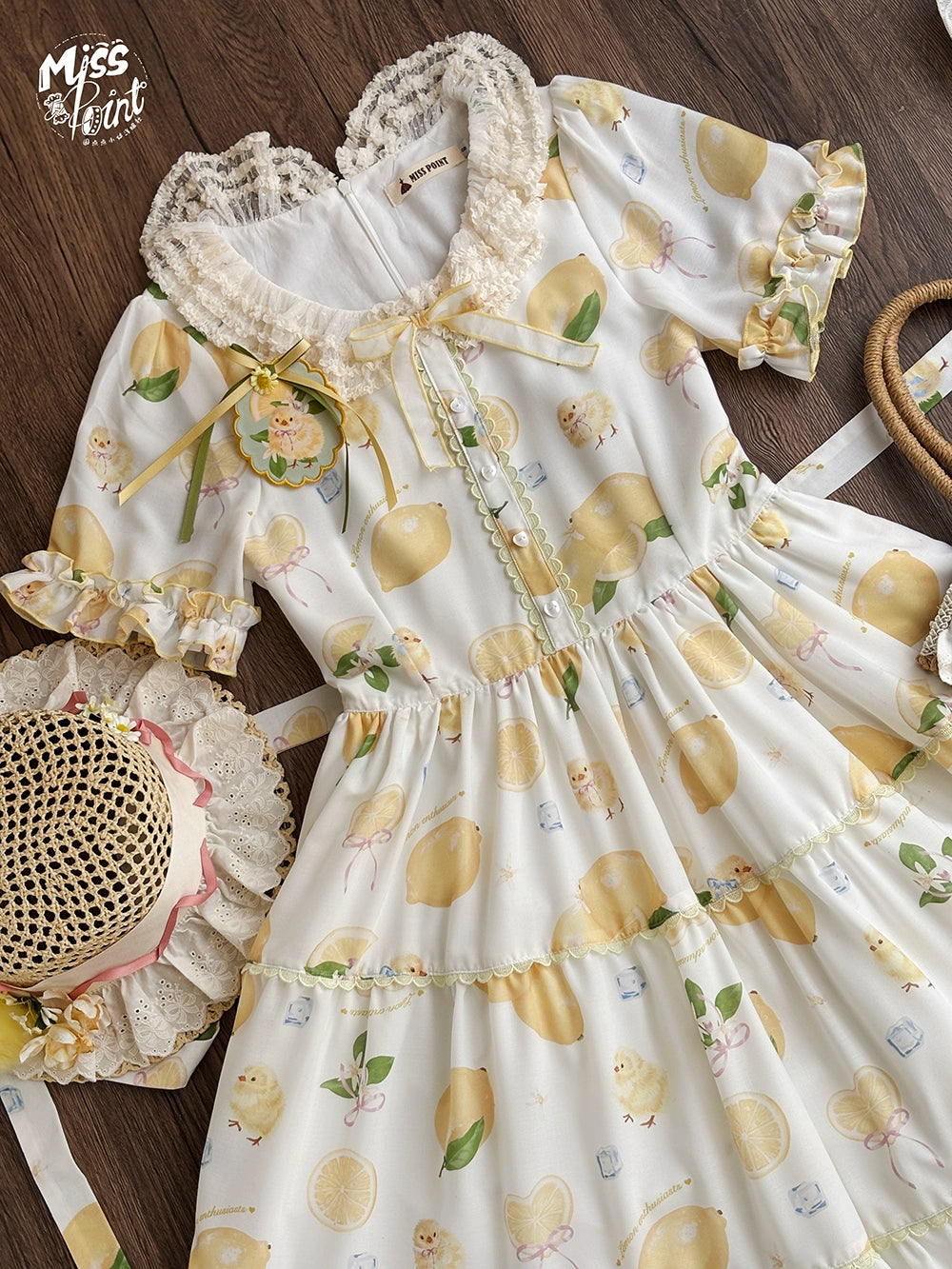 【予約販売】Lemon Sweetie プリント半袖ワンピース・デイリータイプ