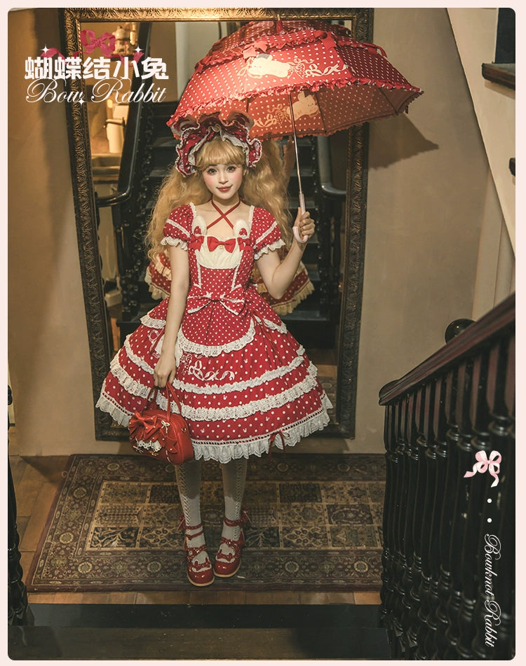 【受注予約6/11まで】Bow Rabbit 水玉ワンピース・全5色