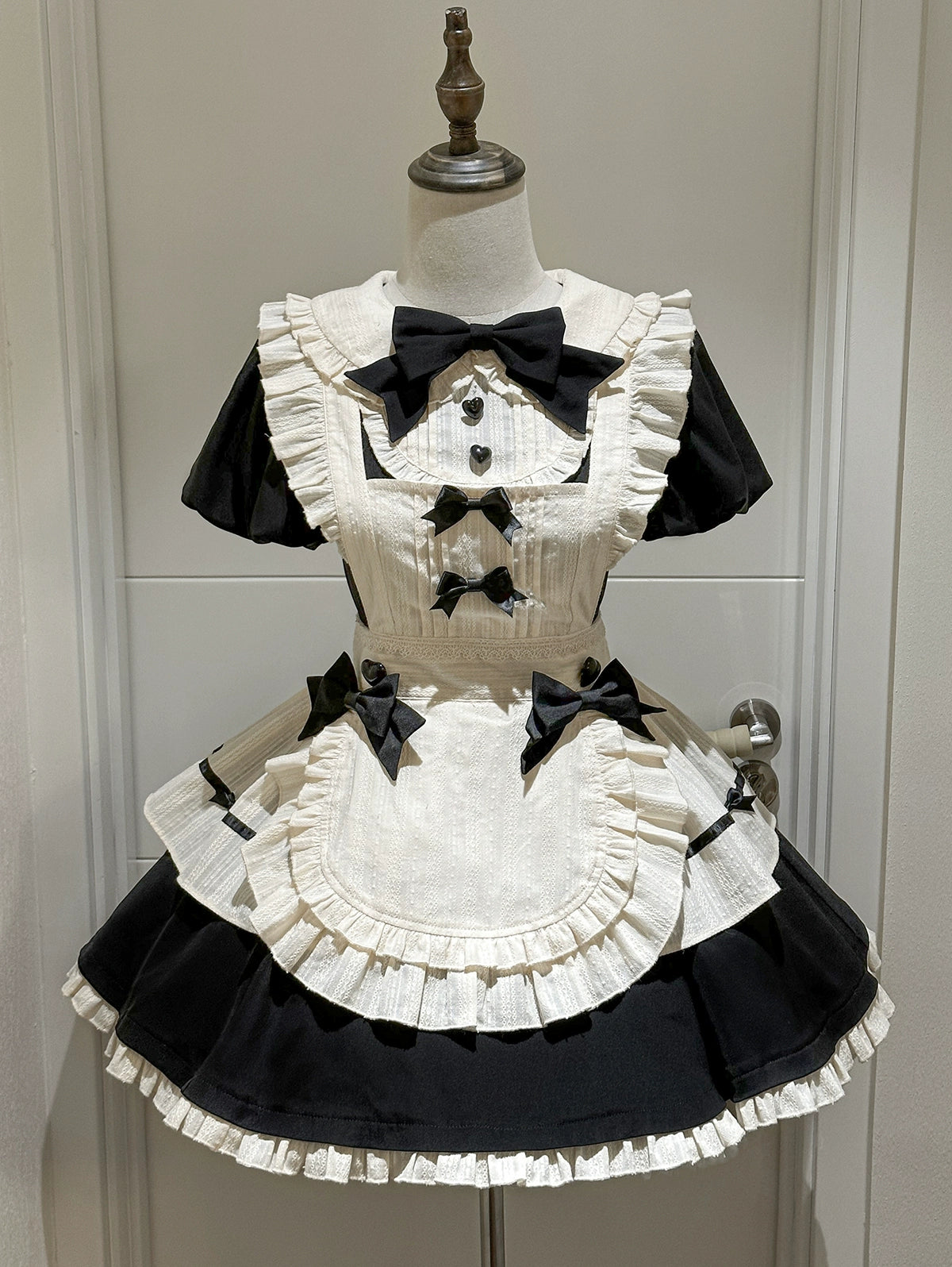 Heart button maid style dress set