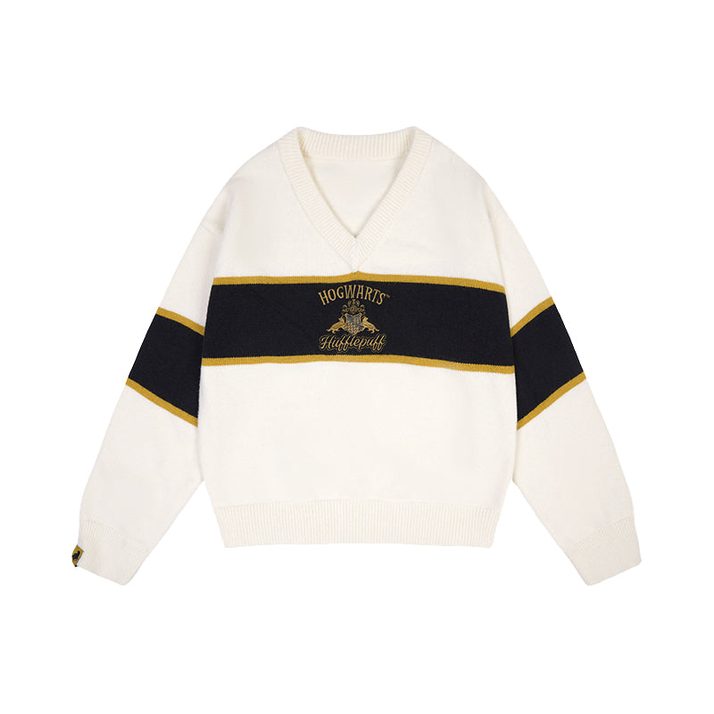 [Pre-order] Hogwarts School of Witchcraft and Wizardry V-neck blocking knit