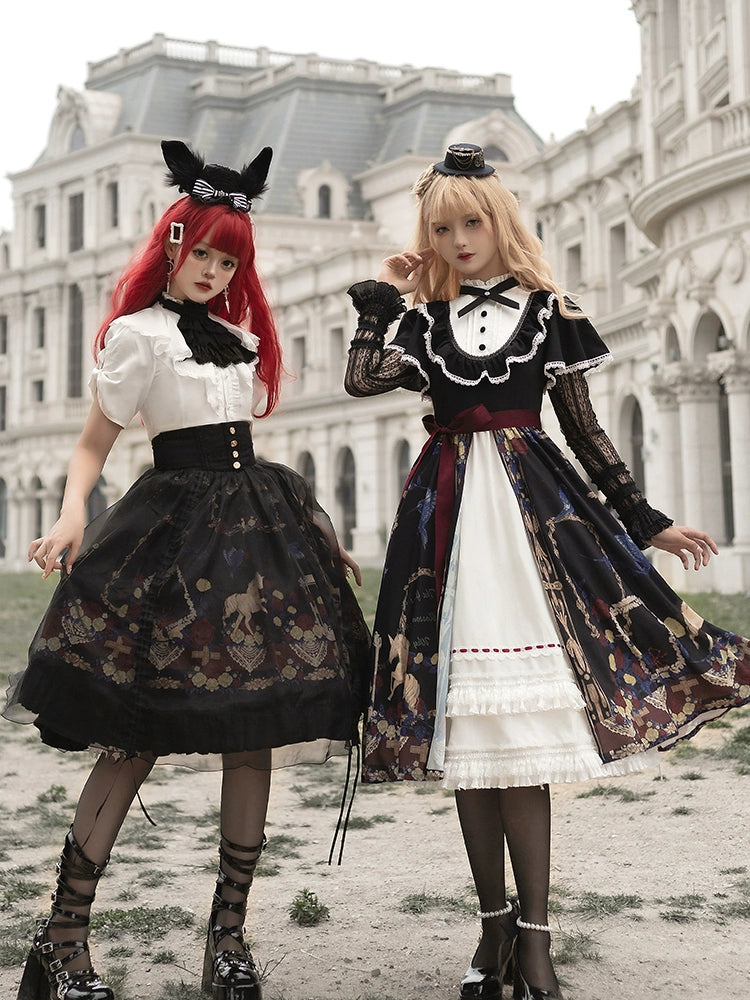 Eden at Dawn Gothic Lolita Print Skirt