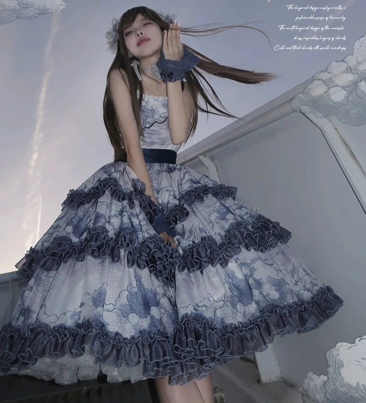 Cumulonimbus Tiered Jumper Skirt