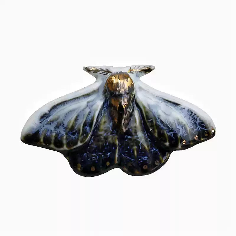 【藍凌蛾 LanLingE】陶磁器リング | Midnight Moth  纏うほどに美しい、陶磁器×ゴールドのリング