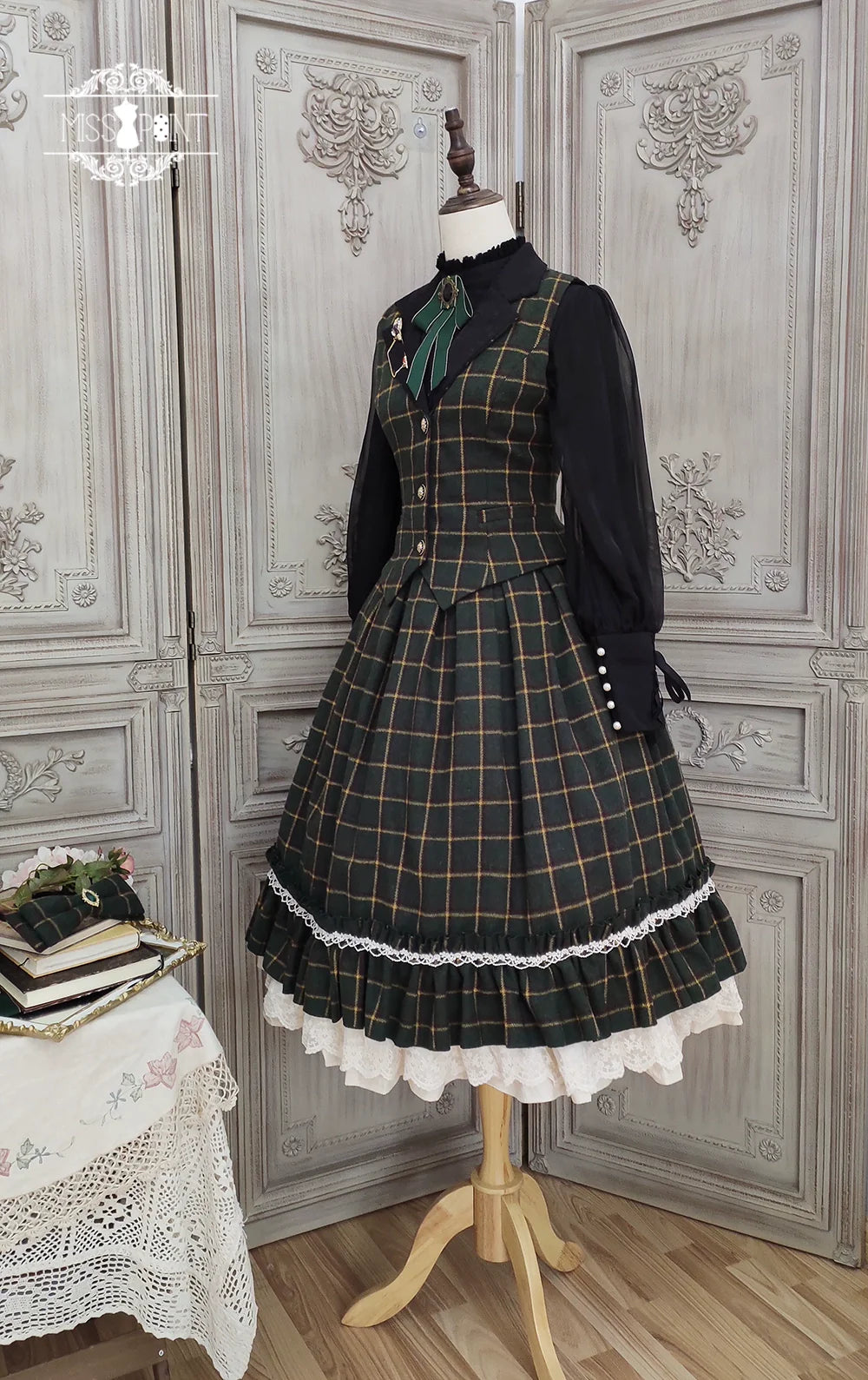 【予約販売】英国クラシカルロリィタ ウォームチェックハイウエストスカート