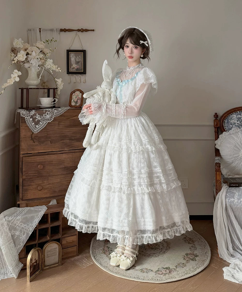 【受注予約10/13まで】Dream Lace ショールレースジャンパースカート
