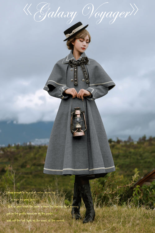 Galaxy Voyager Cape Coat with Ribbon