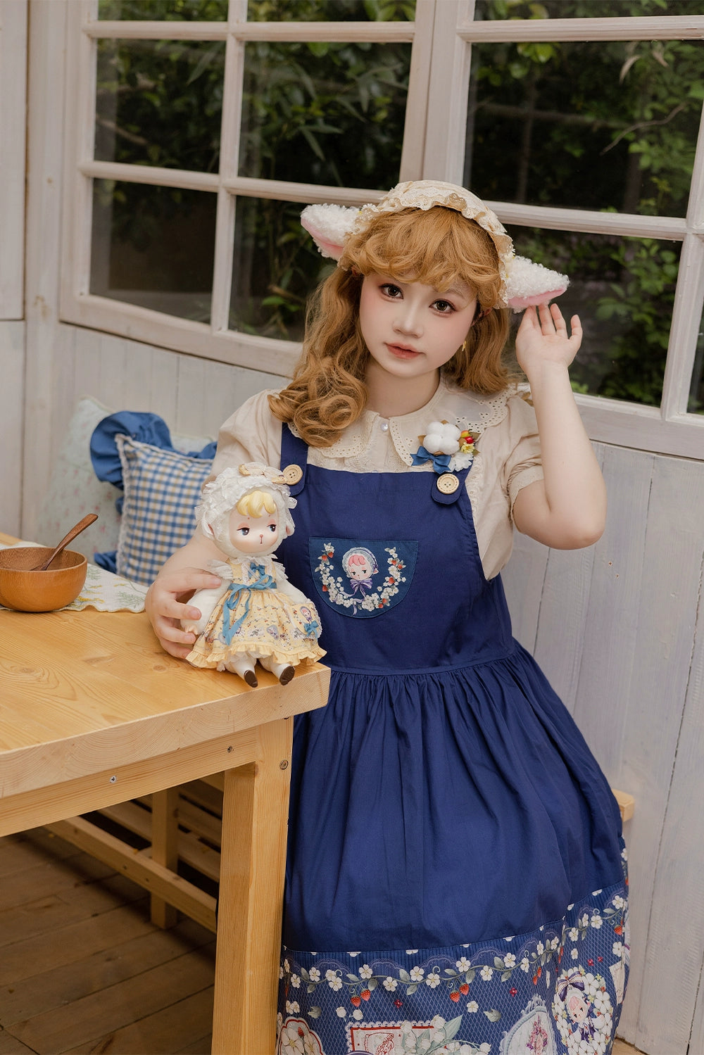 【予約販売】Sweetie Sheep プリントサスペンダースカート