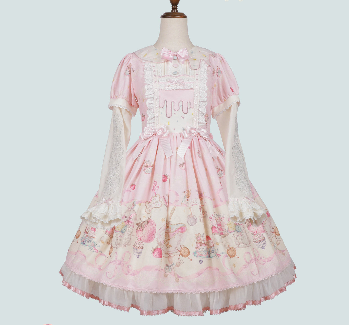 【受注予約1/7まで】Bunny Bakery 付け袖付きワンピース・オーガンジータイプ