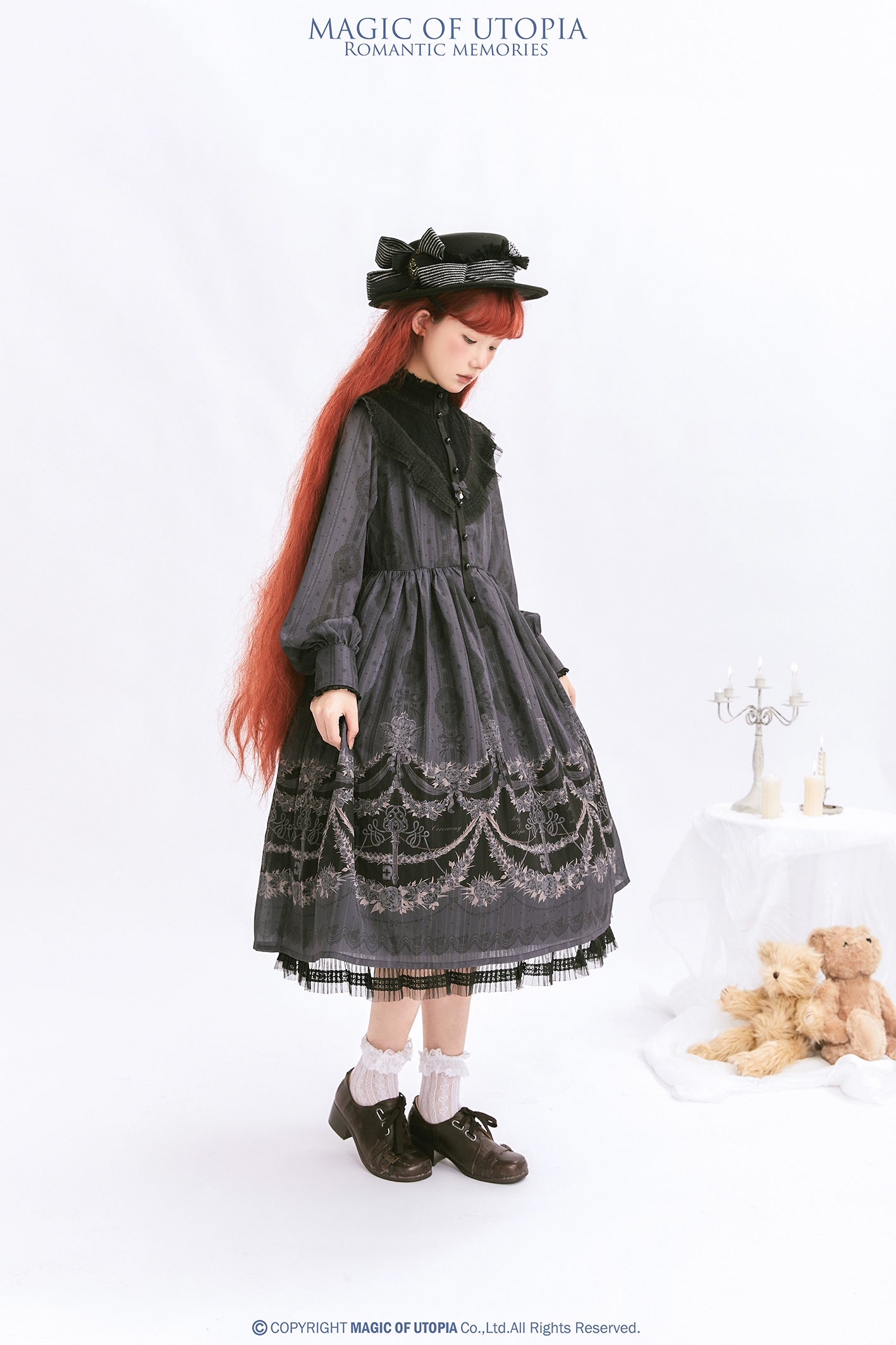 [Sale period ended] Romantic Memories Stand Collar Dress