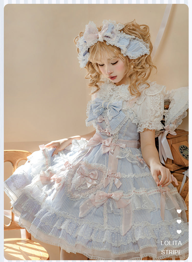 【受注予約5/14まで】Striped Maiden ハートのジャンパースカート