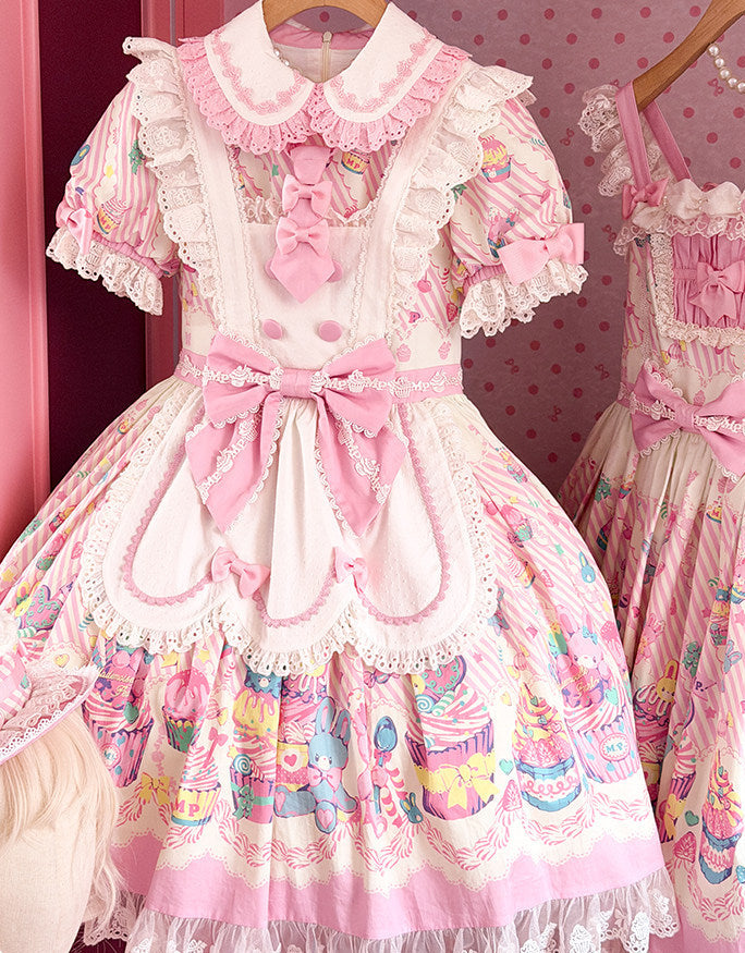 【受注予約1/26まで】Sweet Cup Cake プリントワンピース