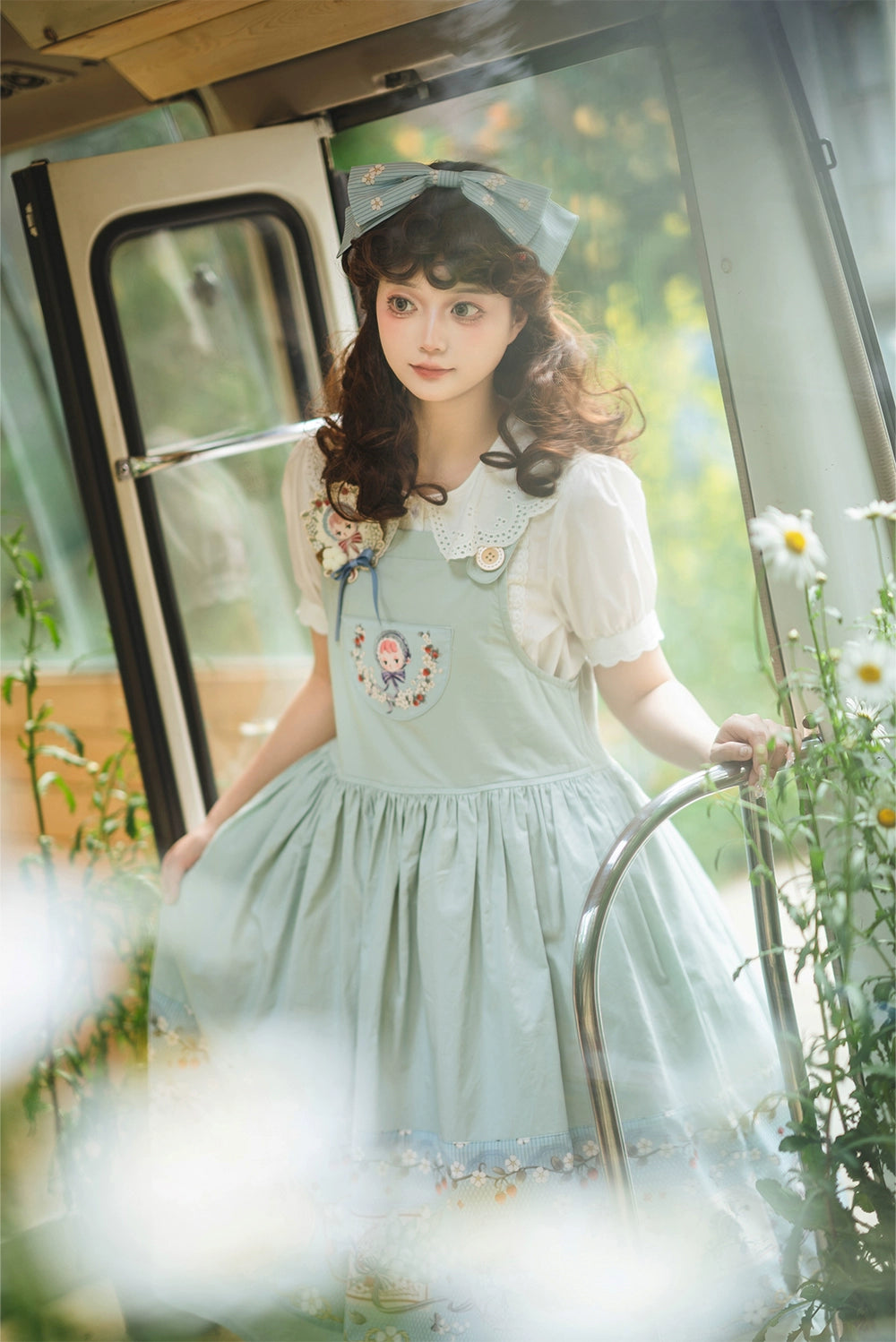 【予約販売】Sweetie Sheep プリントサスペンダースカート