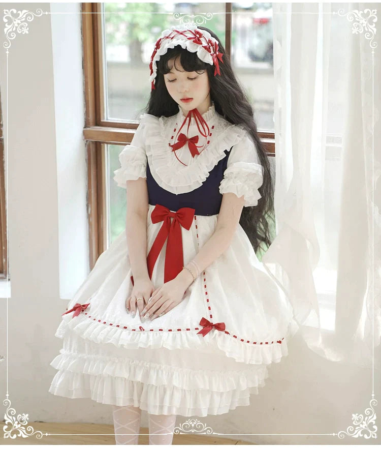 Snow White ３段フリルの半袖ワンピースと長袖ワンピース