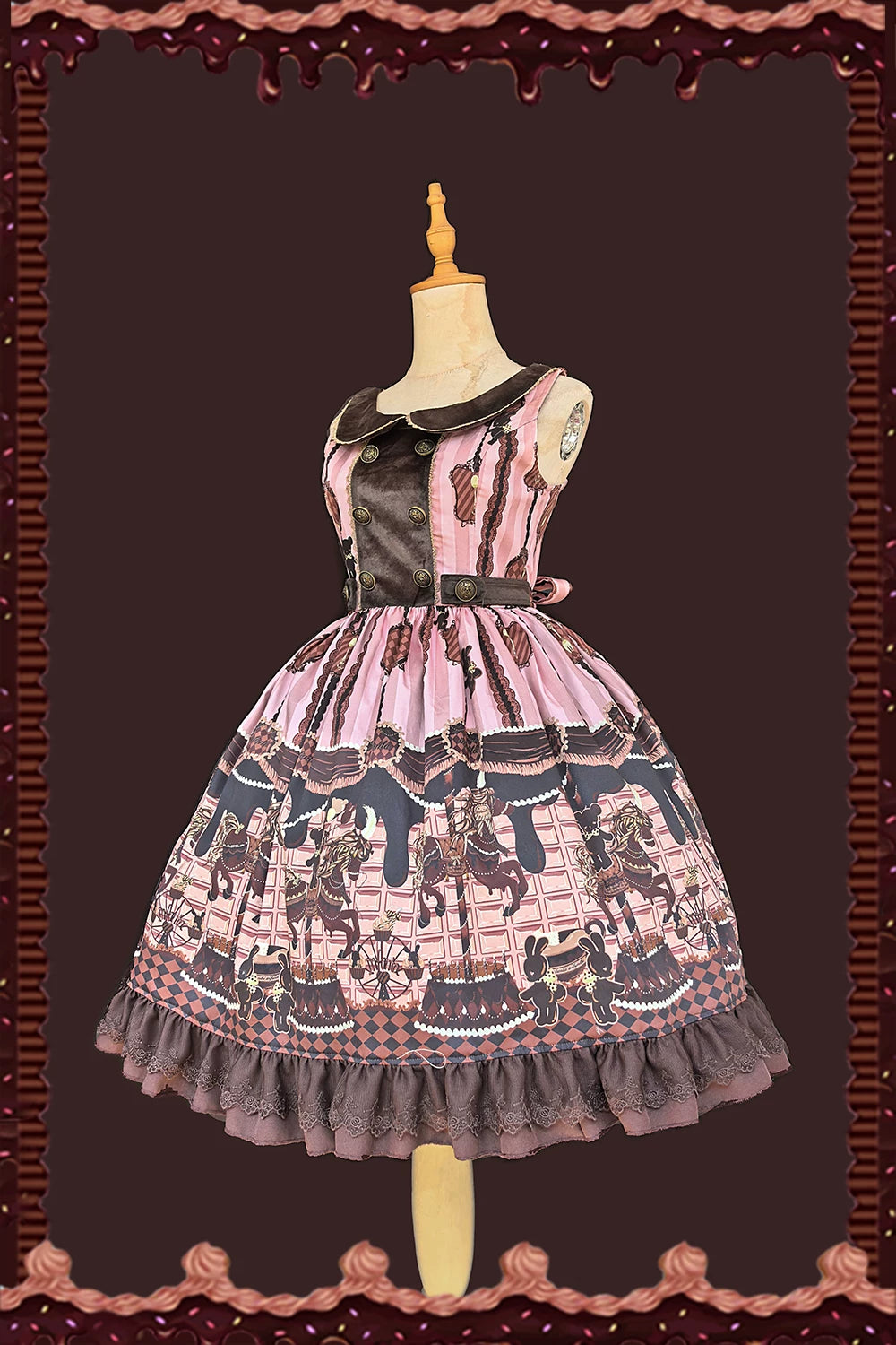 【予約販売】Chocolate Carousel プリントジャンパースカート