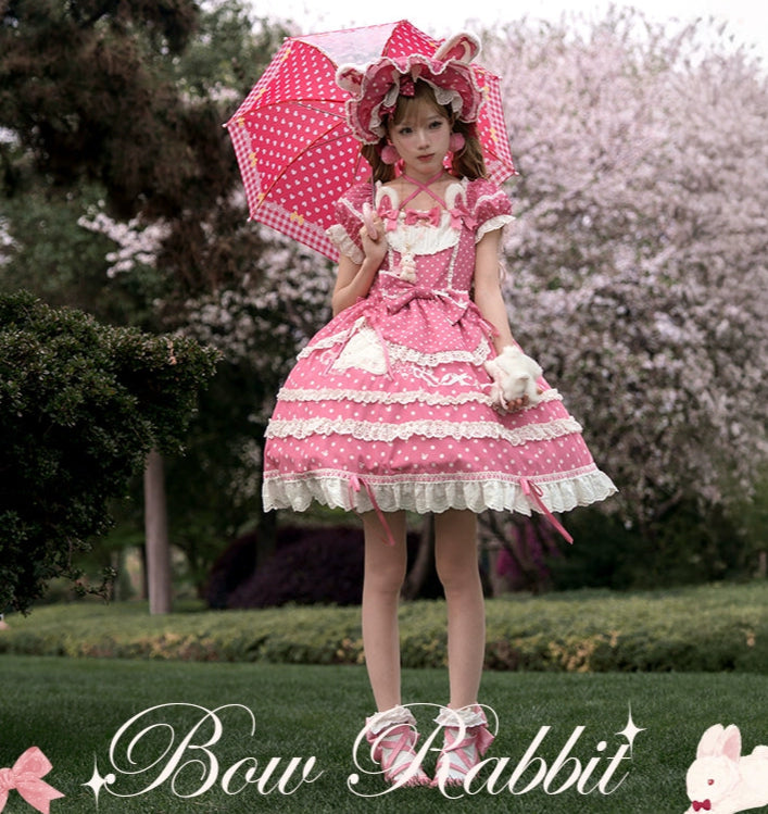 受注予約6/11まで】Bow Rabbit 水玉ワンピース・全5色 – ロリータ 受注予約6/11まで】Bow Rabbit 水玉ワンピース・全5色 – ロリータ