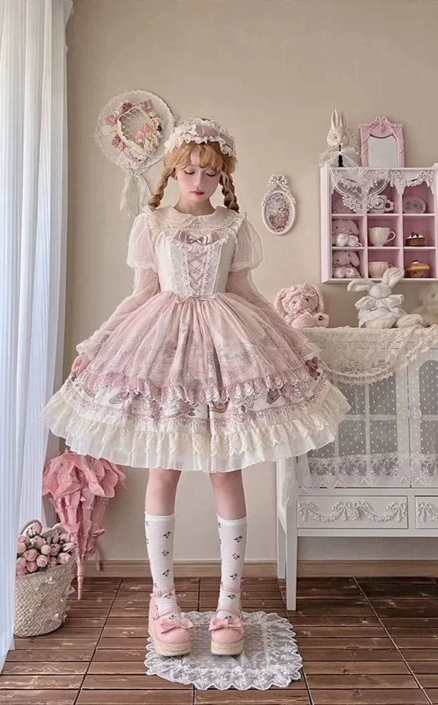 【予約販売】プロローグ 薔薇とフリルのジャンパースカート