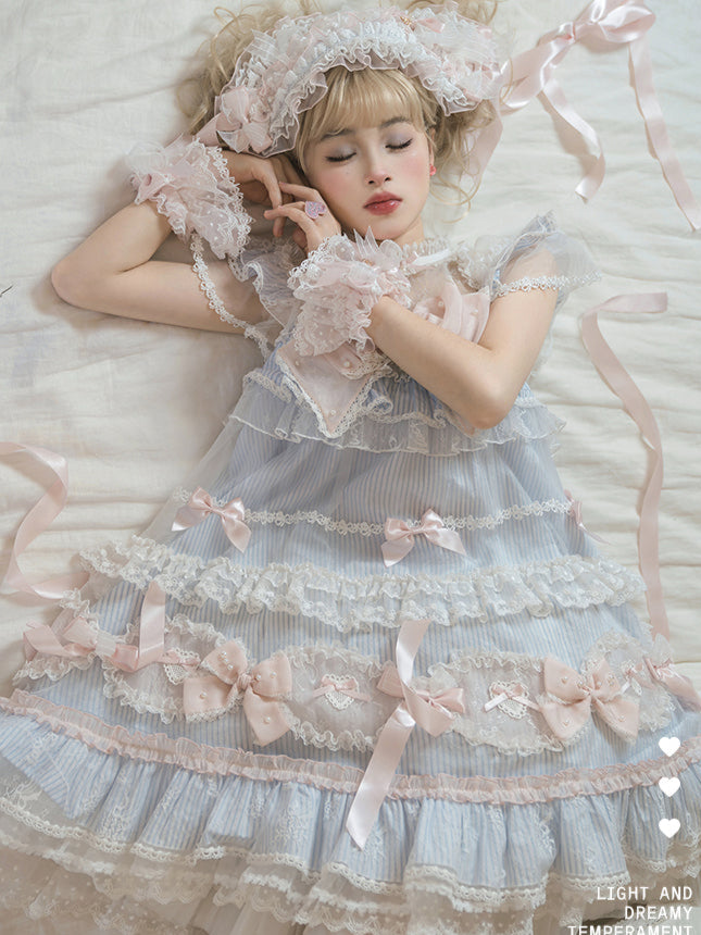 【受注予約5/14まで】Striped Maiden レースのハイネックワンピース