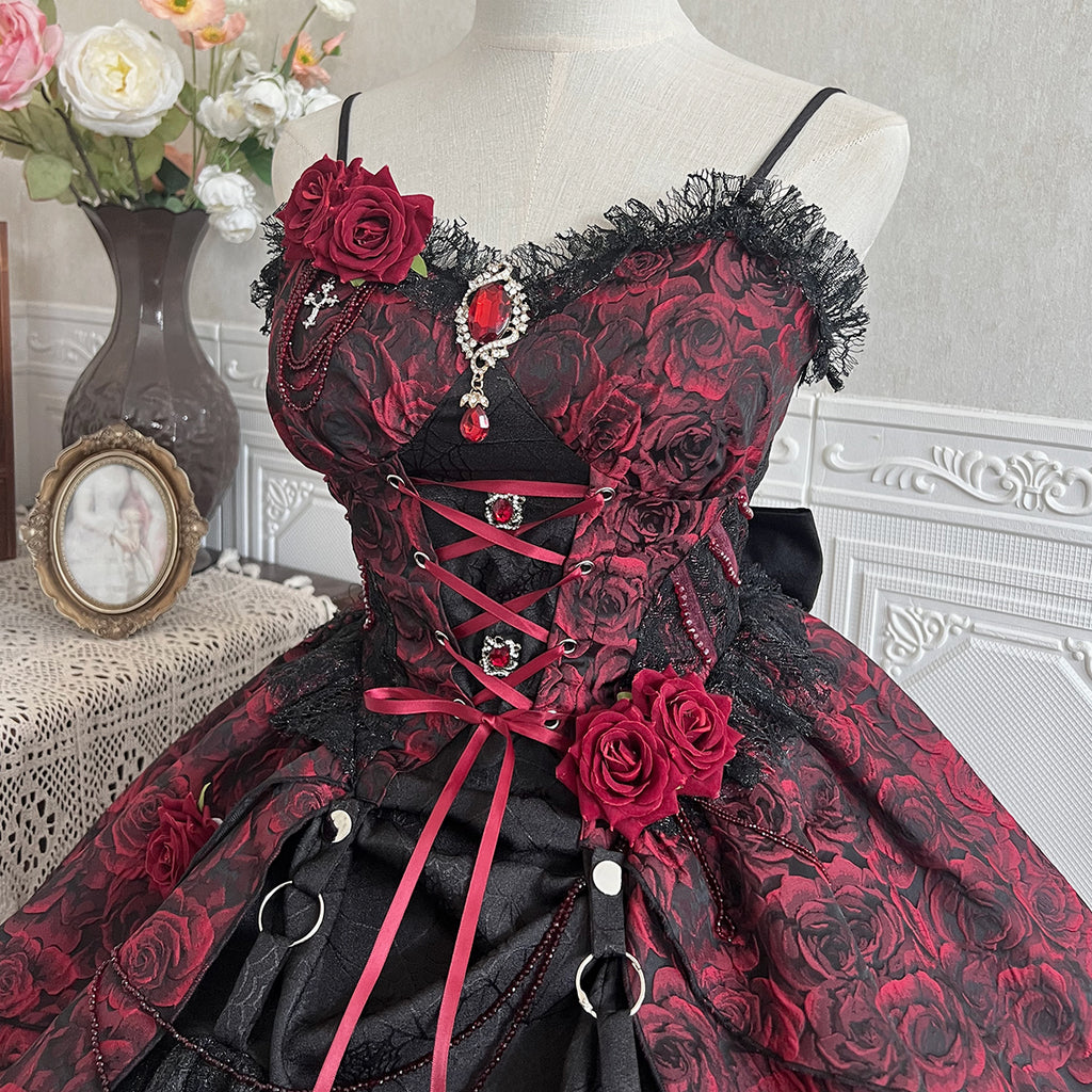 Dark Crimson Rose ゴスロリジャンパースカート
