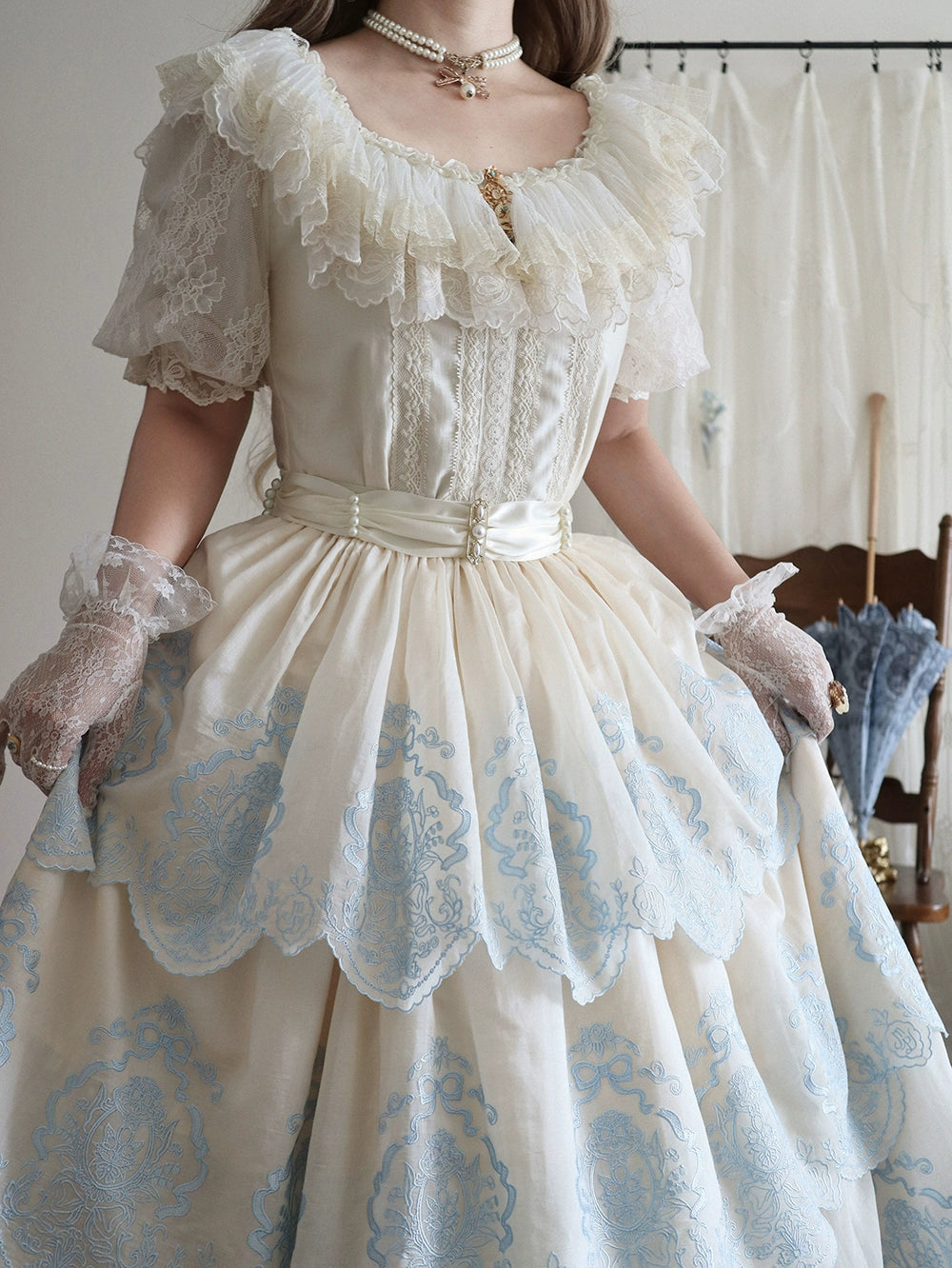 【受注予約9/25まで】Noble Garden 刺繍スカート