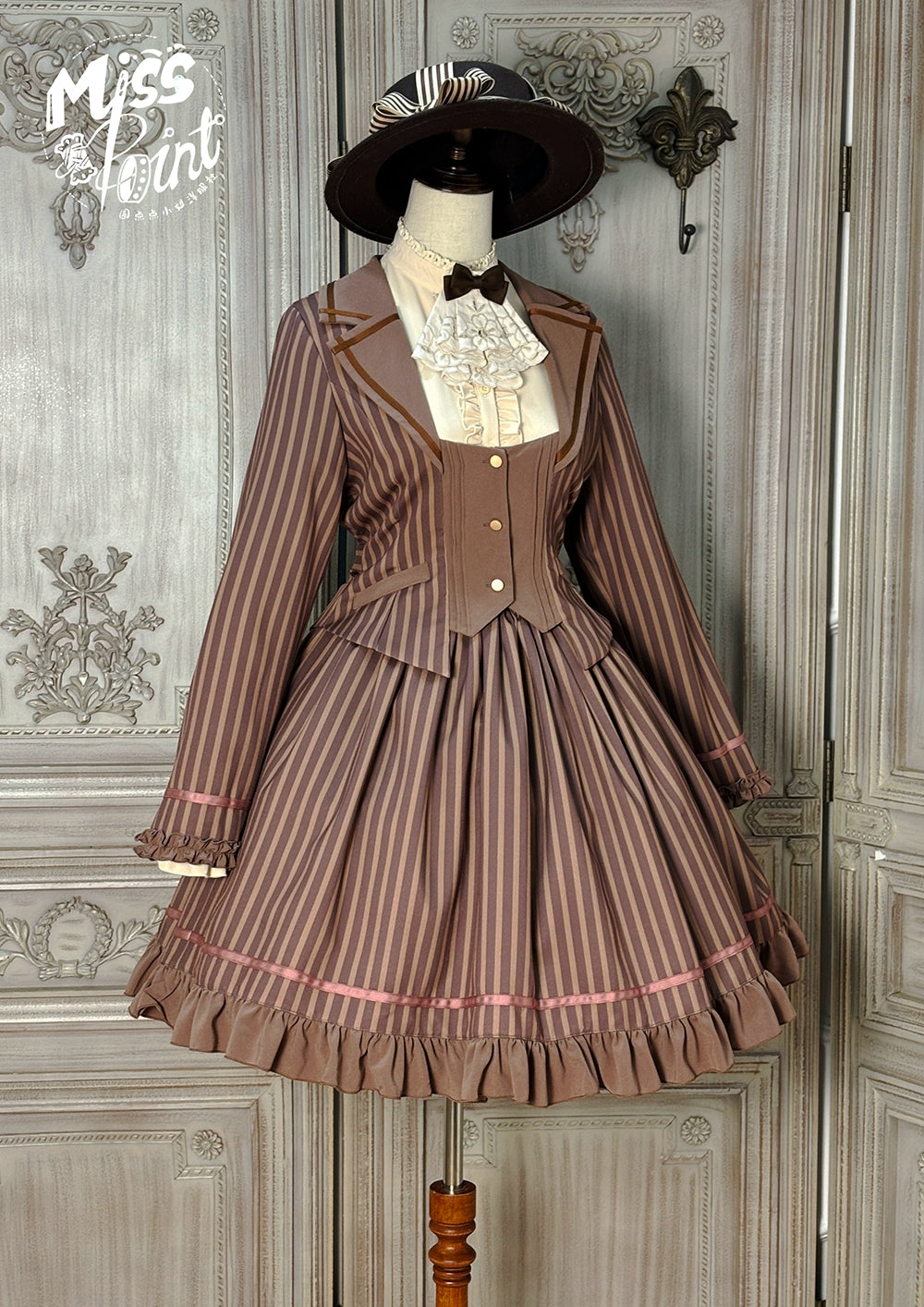 【予約販売】Classic Chocolat Stripe ストライプショートジャケット