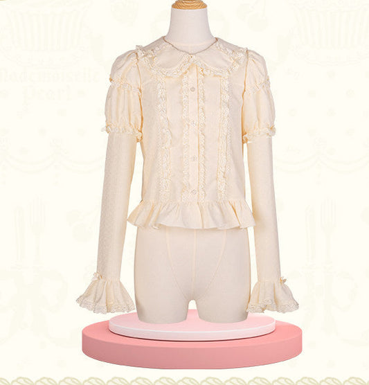 【受注予約1/26まで】Sweet Cup Cake 生成色リボンブラウス