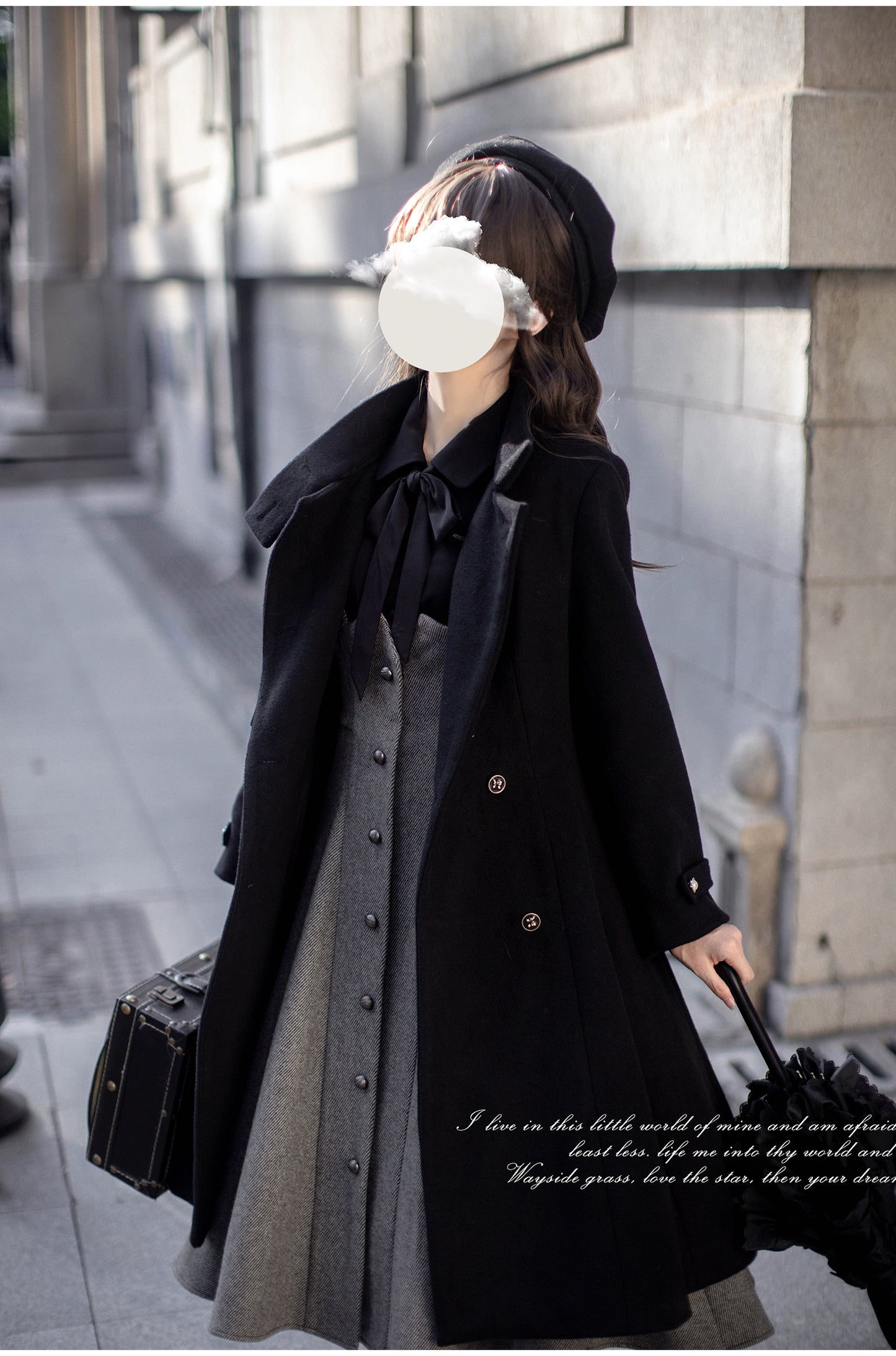 Classic double button ribbon coat