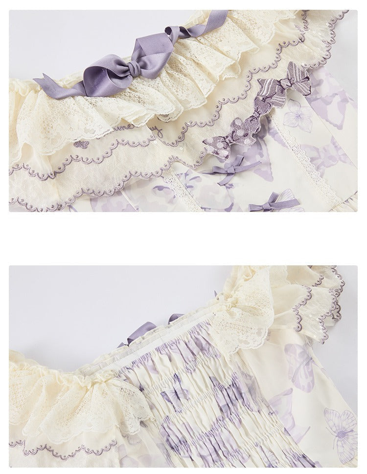 [Pre-orders available until 2/10] Ribbon Eternal Garden lace square neck dress