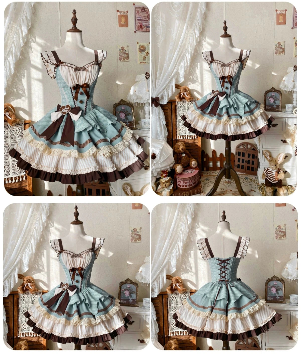 [Resale/Pre-orders available until 3/9] Mellow Mint Chocolate Jumper Skirt and Ribbon Headband