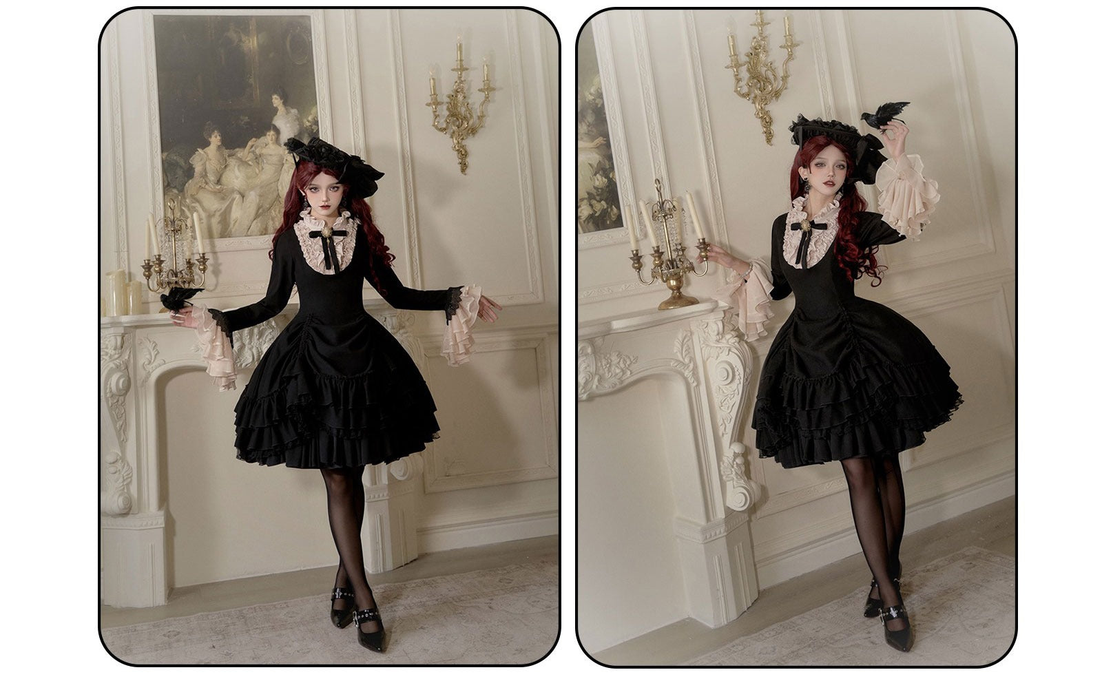 [Pre-orders available until November 12th] Yoiyami Rose Elegant Gothic Frill Dress