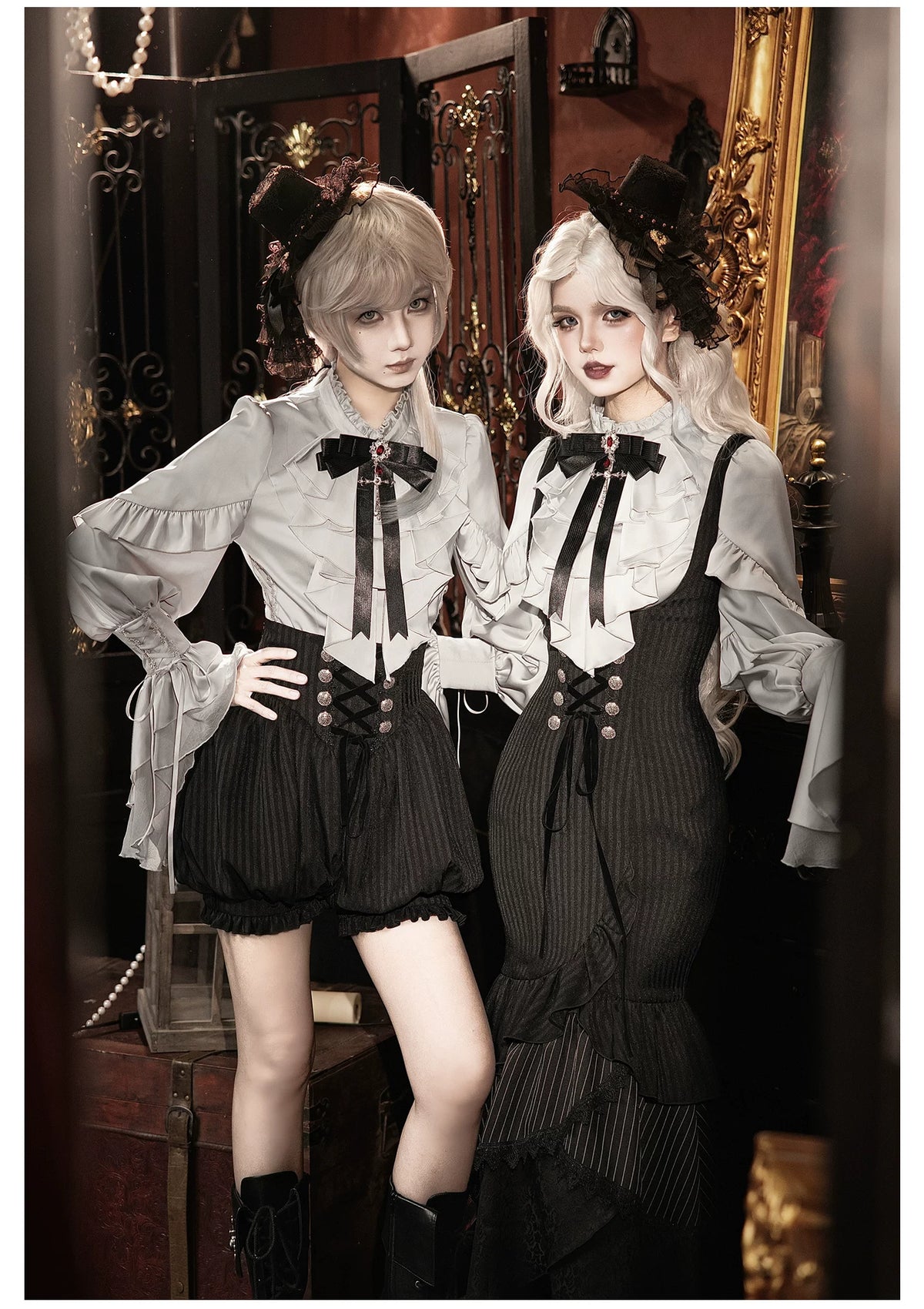 【予約販売】夜鴉 ゴシックブラウス＆スカートセット