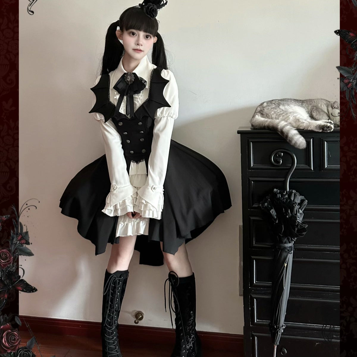 【受注予約10/29まで】Bat Butler ゴシックジャンパースカート＆ブラウスセット