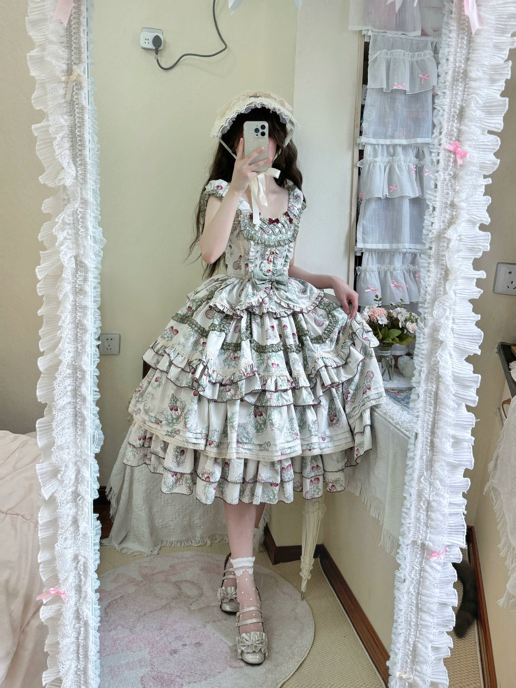 Berry Bells ノースリーブトップスとスカートのセットアップ