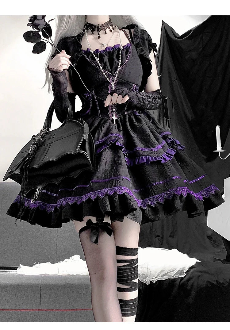 Black Swan クロスフリルジャンパースカートとボレロ