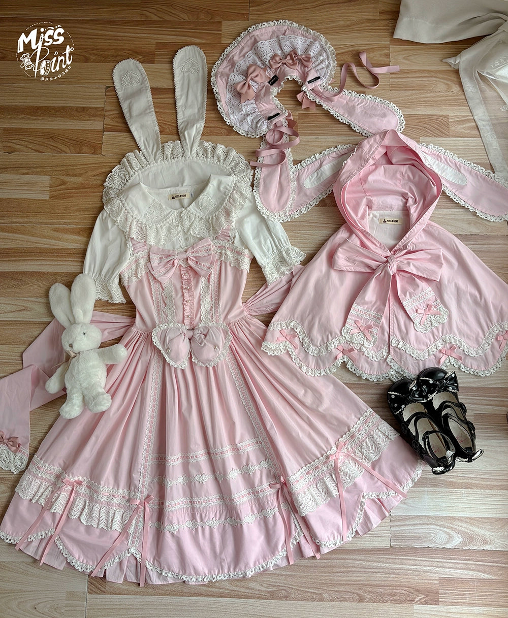 【予約販売】Antique Petal Rabbit リボンジャンパースカート