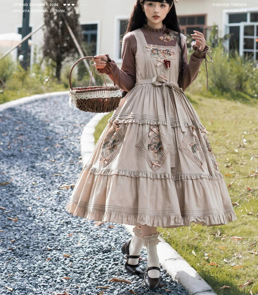 [Pre-orders available until 9/1] On the Hills Embroidered Jumper Skirt Long Length