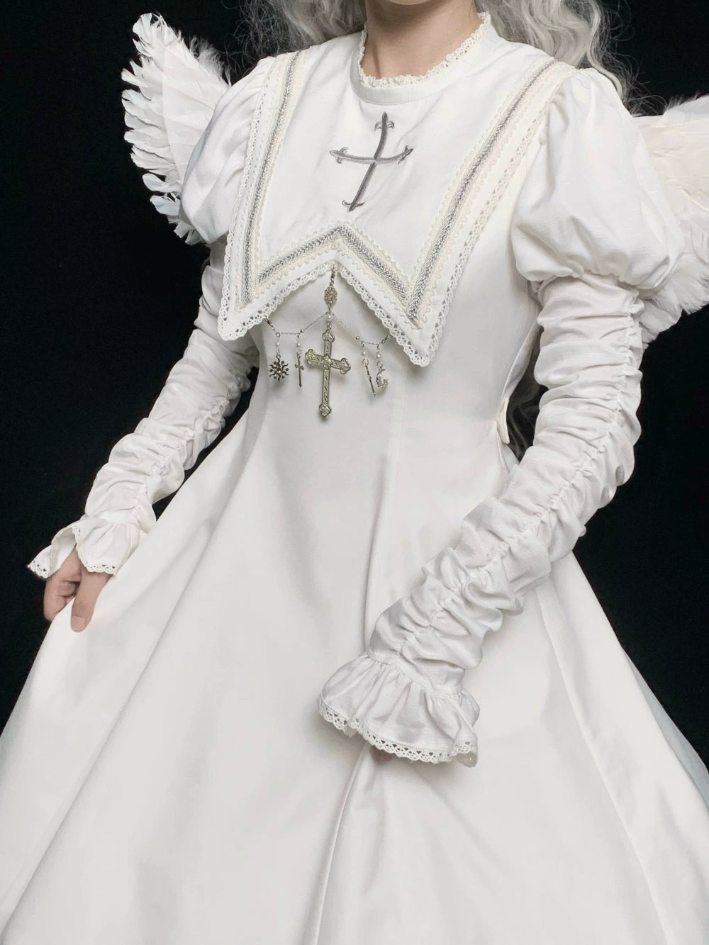 [Sale period has ended] Pray on a Moonlight Night Dress, White, Long Length