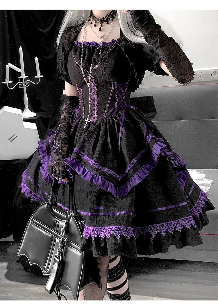 Black Swan クロスフリルジャンパースカートとボレロ