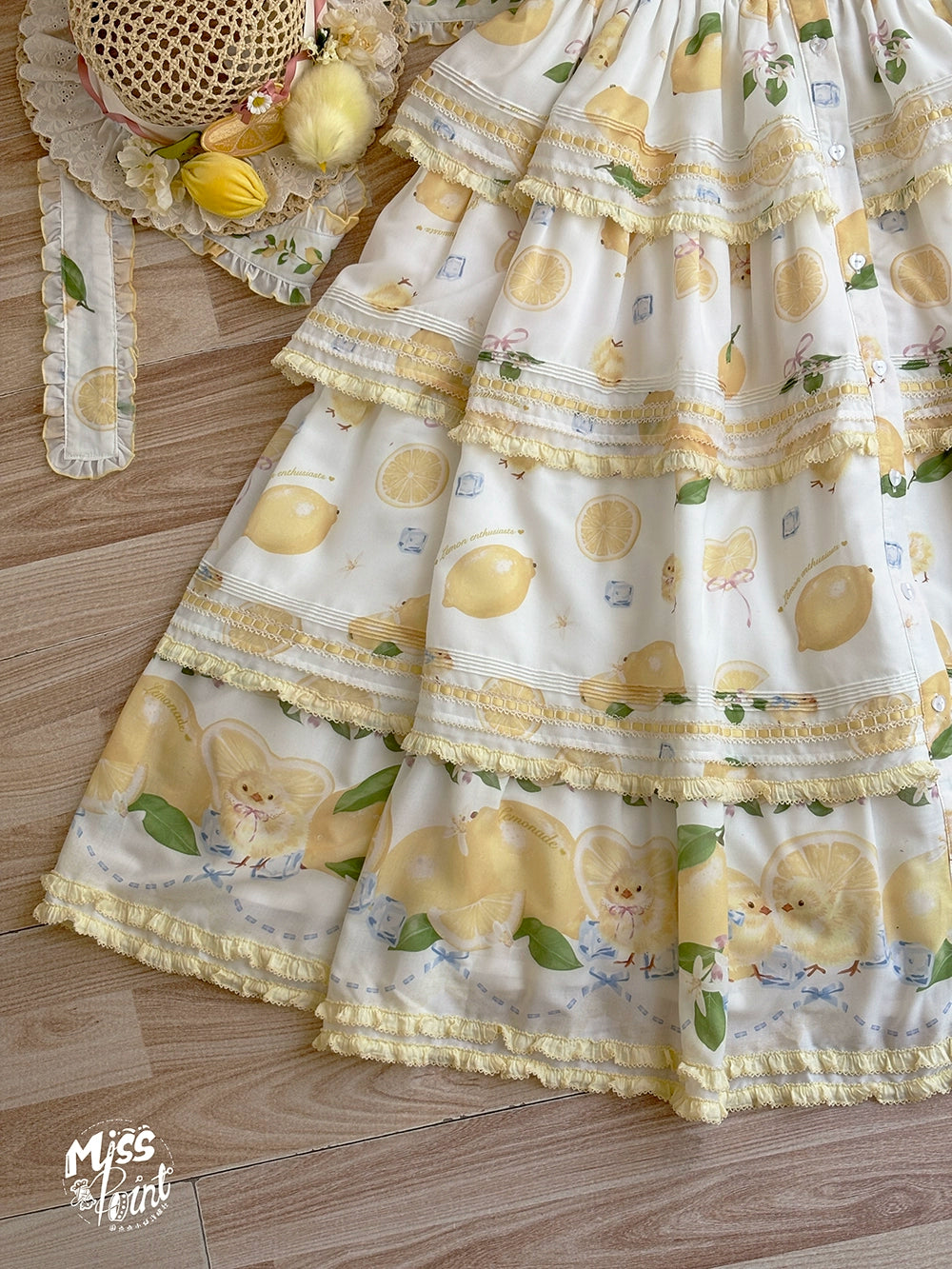 【予約販売】Lemon Sweetie プリント半袖ワンピース・ラグジュアリータイプ