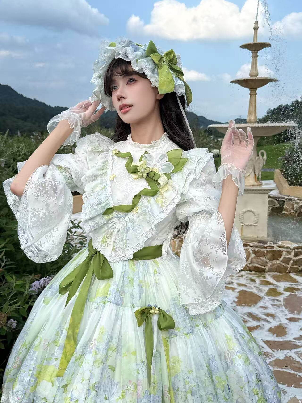 【受注予約6/17まで】風に揺れる紫陽花 ワンピース