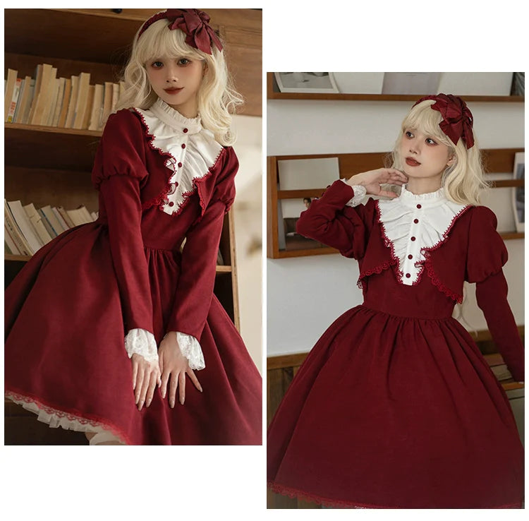 魔女書店 パフスリーブのボレロ風ワンピース