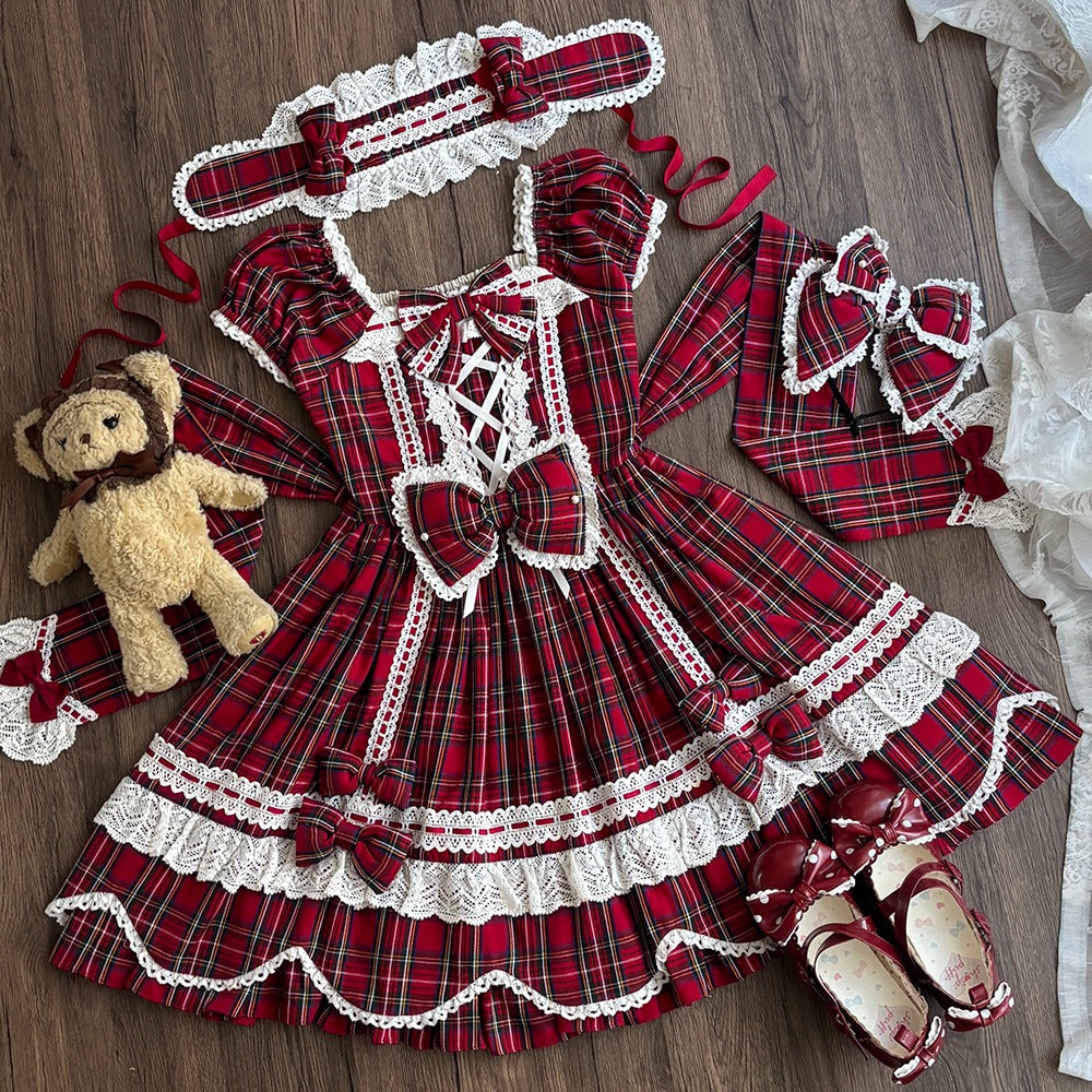 【受注予約10/15まで】Checkered Petal Rabbit リボンワンピース