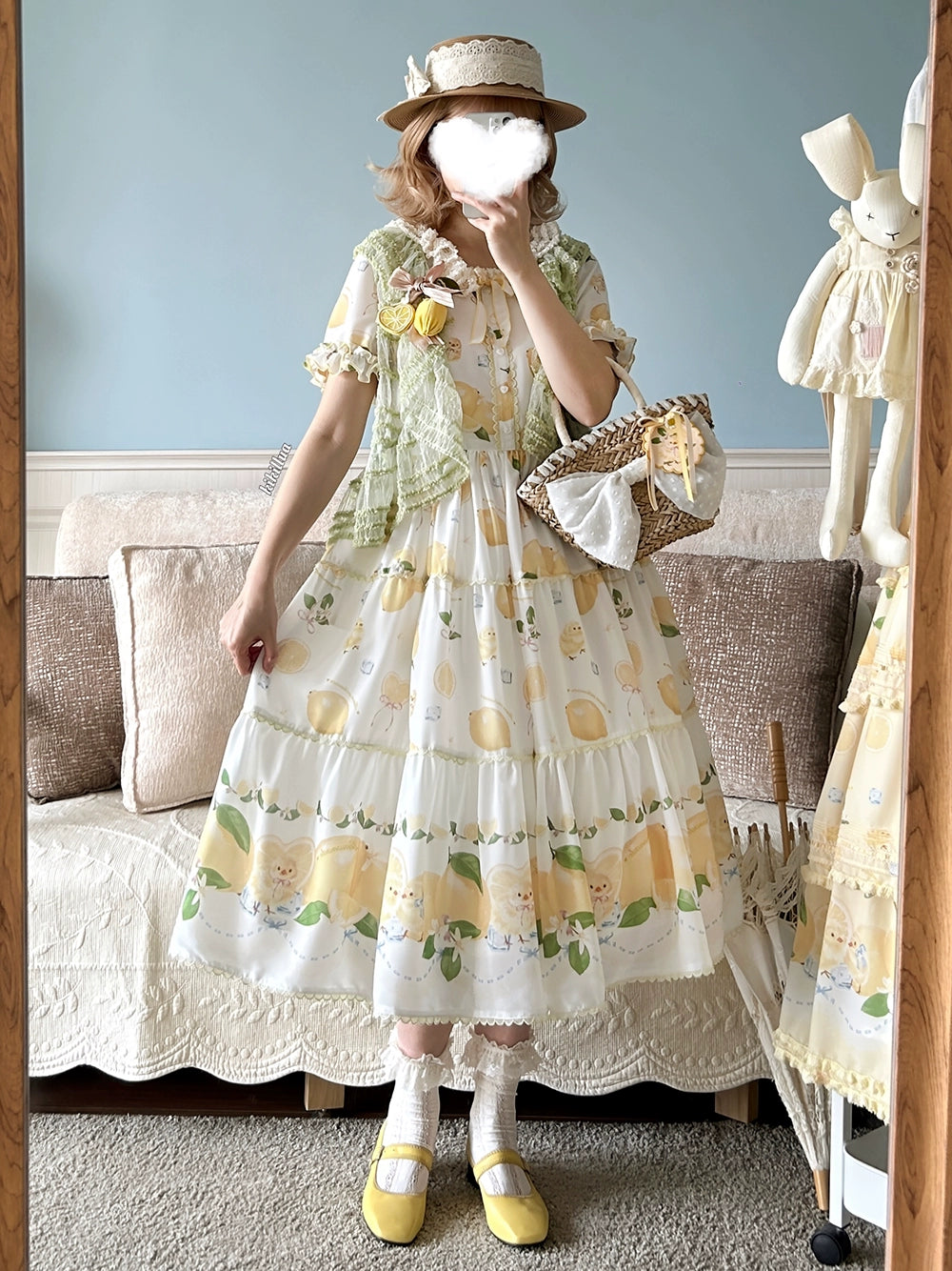 【予約販売】Lemon Sweetie プリント半袖ワンピース・デイリータイプ
