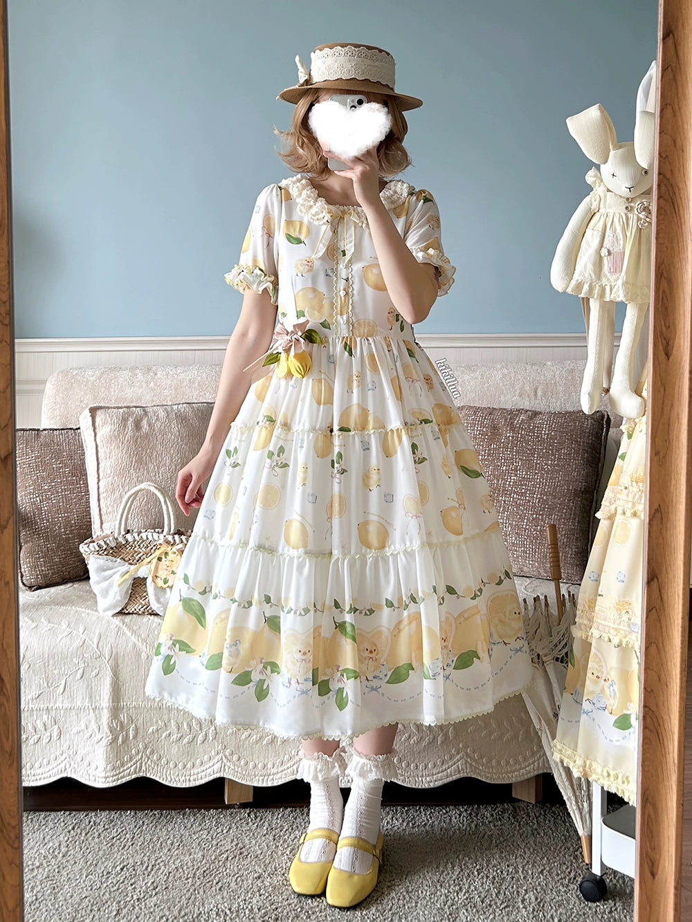 【予約販売】Lemon Sweetie プリント半袖ワンピース・デイリータイプ
