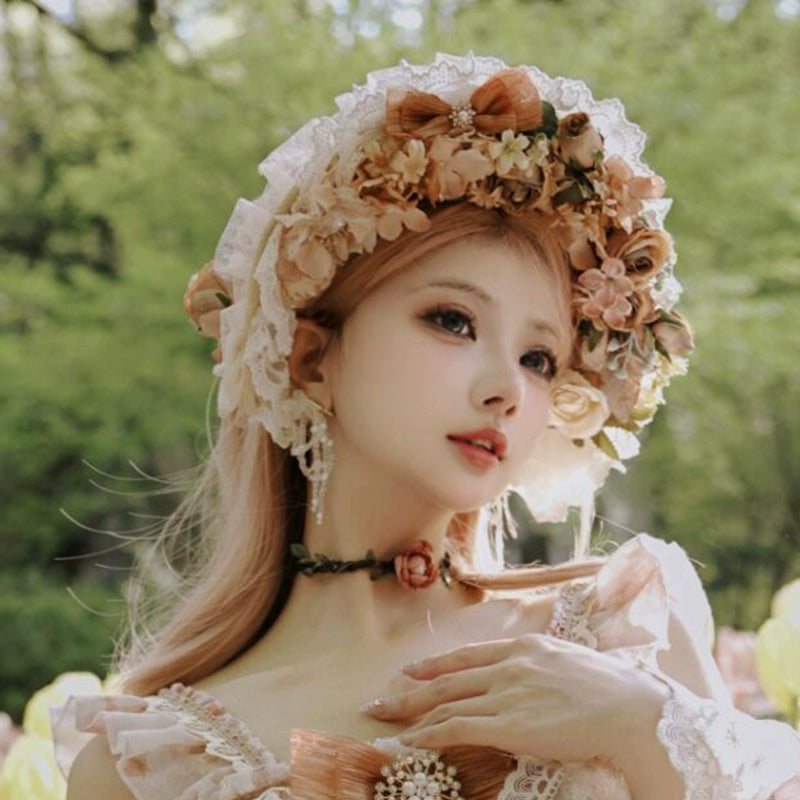 【同時購入のみ】Rose Letter プリンセス帽子・チョーカー・グローブ・カゴバッグ
