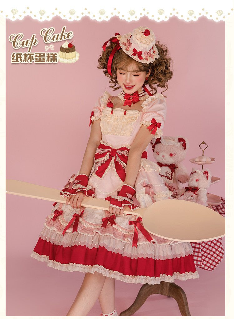 【受注予約1/26まで】Sweet Cup Cake レースとリボンのワンピース