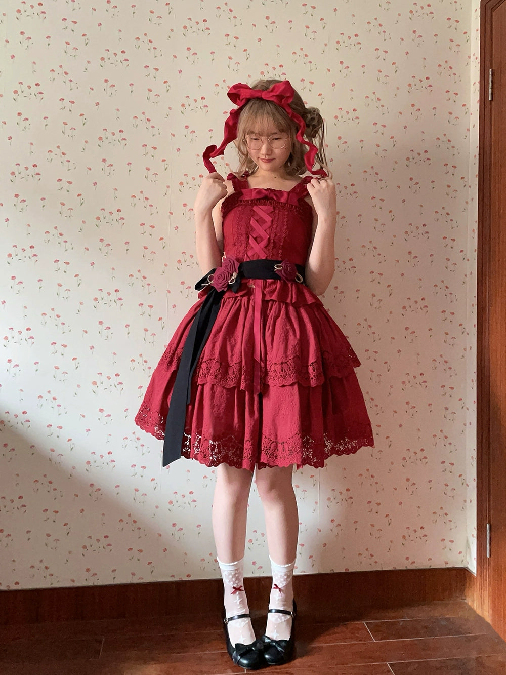 【予約販売】森林輪舞曲レースのレイヤースカート 2層タイプ