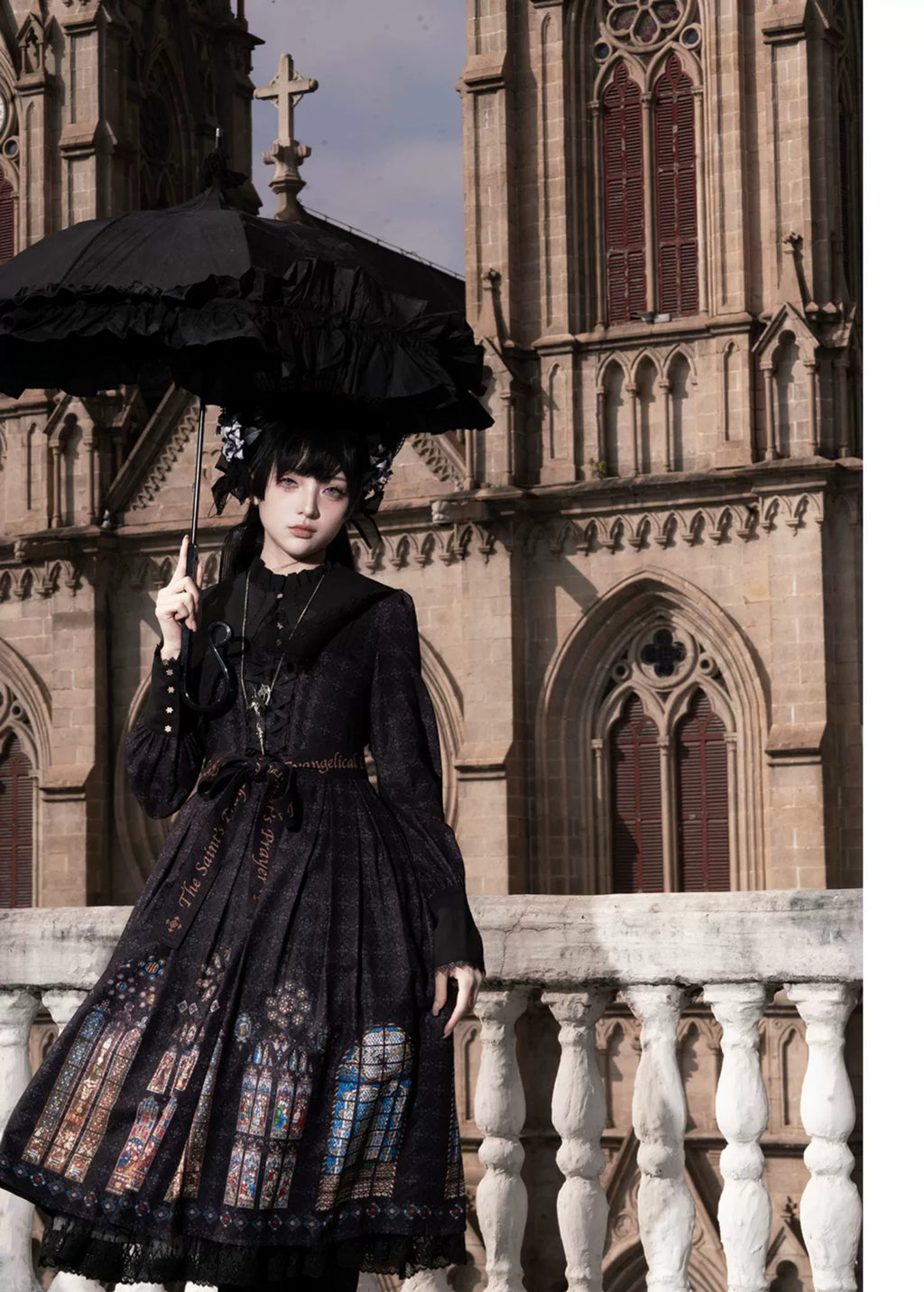 The Holy Cross 付け襟付きワンピース・ロング丈