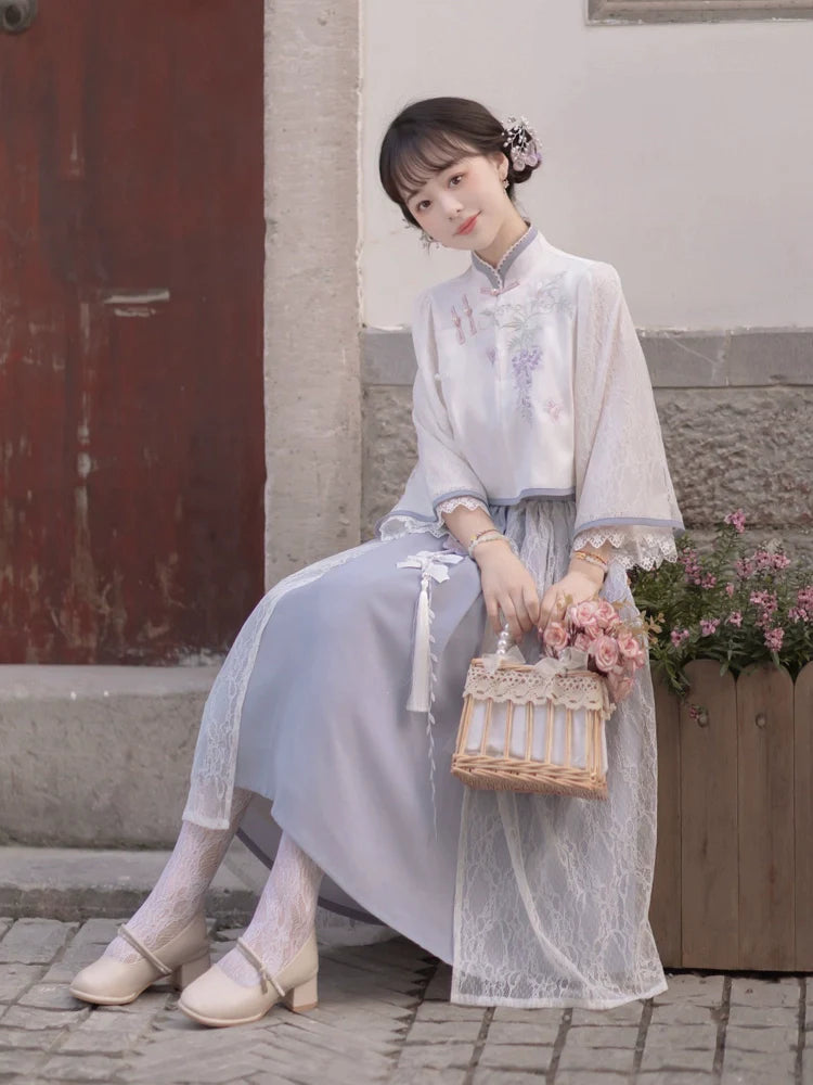 Wisteria 蝶と藤の華ロリセットアップ