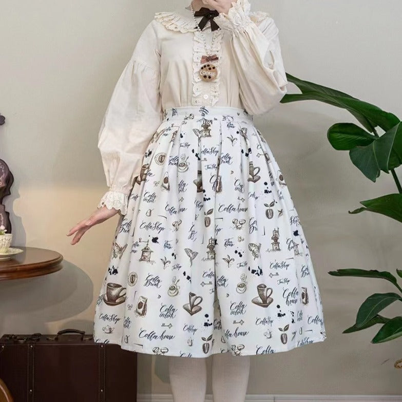 【予約販売】Caramel Latte Sweet レトロガーリースカート